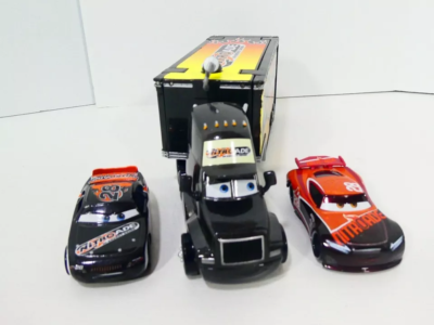 Disney Pixar Cars Nitroade #28 Hauler Transporter Truck Crew Lot