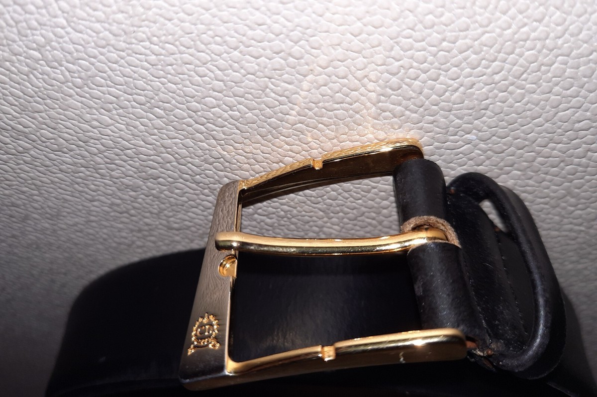 Christian Dior Men's Belt 100/40 Black/Gold 228873 Genuine Christian Dior Men's Belt 100/40 Black/Gold 228873 Genuine