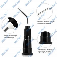 Dental Pre Bent Needle Tips 20 Ga./Black Flow Sealant Dispensing Tip, 500/Bag