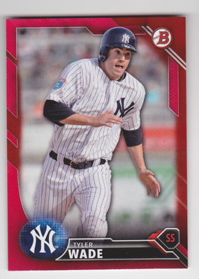 TYLER WADE 2016 Bowman Draft Red Paper Base Parallel #D 3/5 New York Yankees