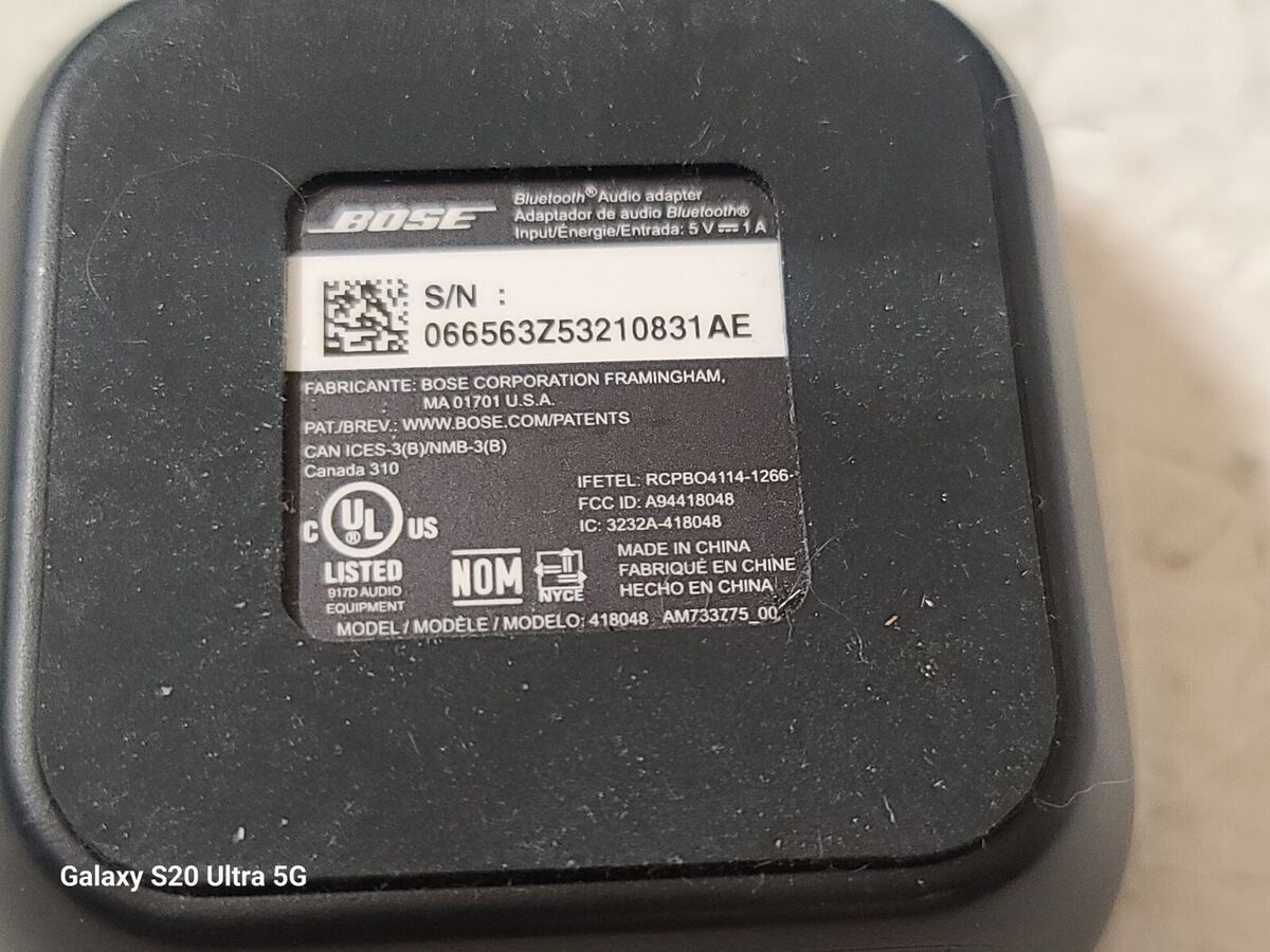 BOSE BLUETOOTH WIRELESS AUDIO ADAPTER WITH BOSE EOM POWER BOSE BLUETOOTH WIRELESS AUDIO ADAPTER WITH BOSE EOM POWER