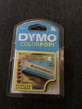 DYMO D1 Colorpop Label Tape Gold Glitter 12mm X 3m 1/2 in X 10ft Sealed BL 