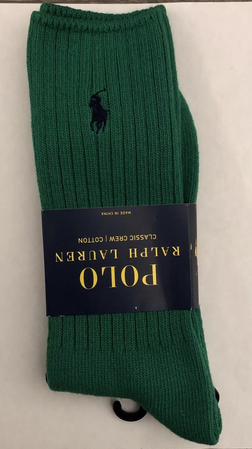 PONY Polo Ralph Lauren Classic Crew calzini da uomo in cotone taglia 6 12 1 2 smeraldo