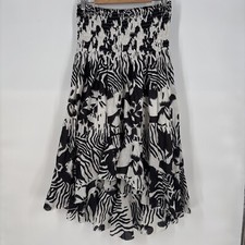 Studio West Womens Convertible Maxi Skirt XL High Low Smocked Tropical Beachy