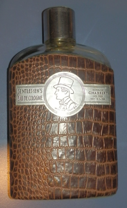 Rare Vintage Charbert Gentlemen's Cologne  bottle 32oz perfume 1950s flask