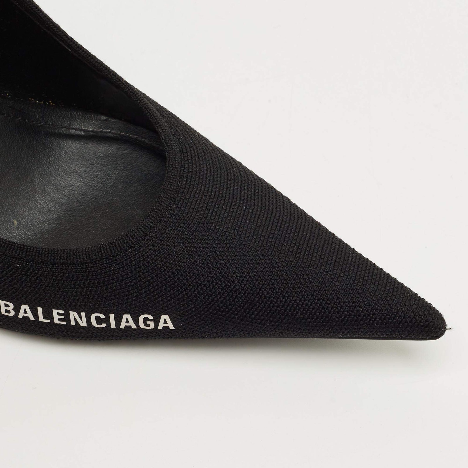 Balenciaga Black Knit Fabric Knife Pumps Size 38 thumbnail 7