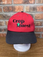 Vintage Crop Quest Farm Agriculture Seed Legend USA Made Red SnapBack Hat