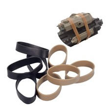 Tactical Rubber Bands 4Pcs Heavy Duty Military High Strength Outdoor Black Tan