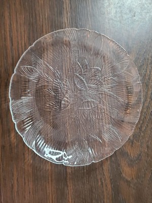 Vintage Arcoroc Canterbury Crocus Salad Plate Embossed Clear Glass