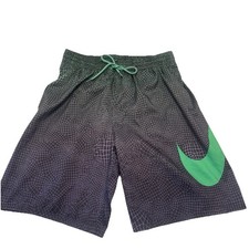 Nike Grid Logo 9" Volley Shorts Swim Trunks Mens Size Medium Green Purple