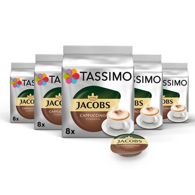 TASSIMO Kapseln Jacobs Cappuccino Classico T Discs 5x8 Getränke Kaffeekapseln