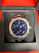 Tissot PR 100 Chronograph Blue Dial Quartz 42mm Steel Bracelet Box Papers