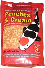 YAMITSU KOCKNEY KOI PEACHES & CREAM 1KG POND FISH COLOUR FOOD STICKS GARDEN
