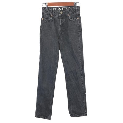 Raey Jeans Women's 24 Black Organic Cotton High Rise Straight Leg Denim Luxe