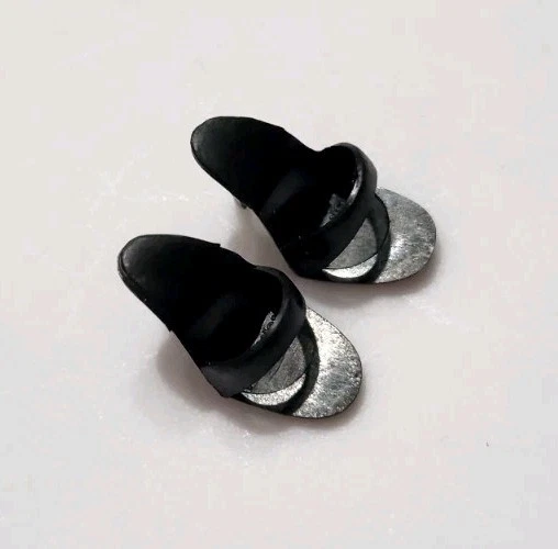 BARBIE HEELS 1960 SOLO IN THE SPOTLIGHT BLACK MULES REPRODUCTION DOLL SHOES - Image 3 of 3