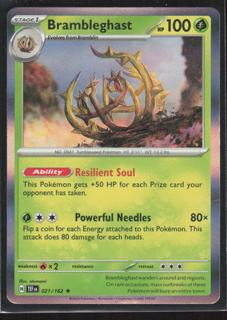 2024 Scarlet & Violet Series - Temporal Forces Brambleghast Rare Holo #21