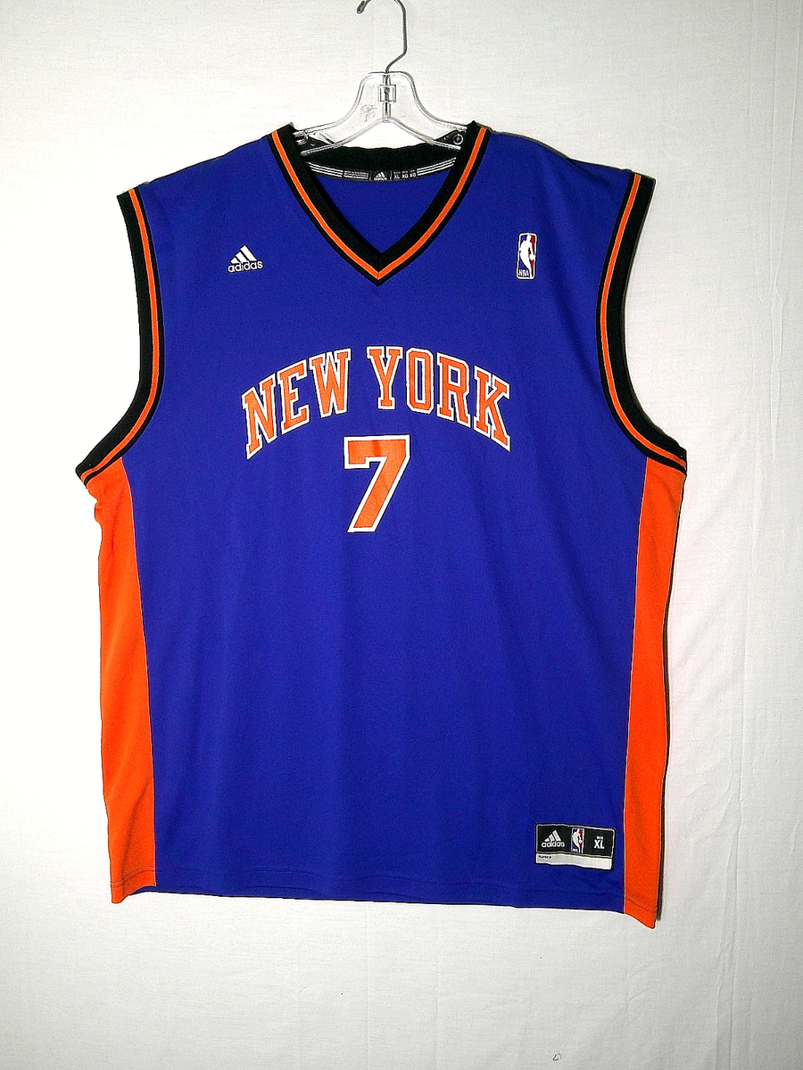 New York Knicks #7 Blue Basketball Jersey Men's XL Adidas NBA