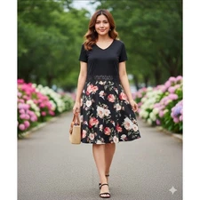 Bedoar Dress Women's 20 Elegant Lace Embroidery Flared A-Line Swing