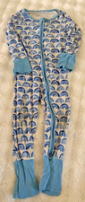 Little Sleepies Blue Rainbows Bamboo 1pc Zippy Sleeper Pajamas 6-12 M Baby