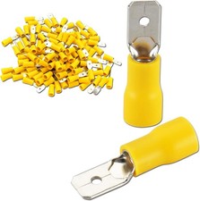 1/4 Inch Male Quick Disconnect Vinyl Insulated Spade Wire Number of Items: 100