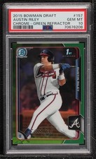 2015 Bowman Draft Chrome Green Refractor 25/99 Austin Riley PSA 10 GEM MT 06bg