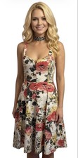 Urban outfitters kimchi blue Red Floral Smocked Dress Sz Large