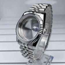 36mm 39mm NH35 Watch Case Fluted Bezel Sapphire Glass Fit NH35 NH36 Movement