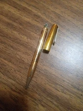 Vintage Mechanical Pencil Lighter Combo Gold Tone USA Works Advertisement Unique