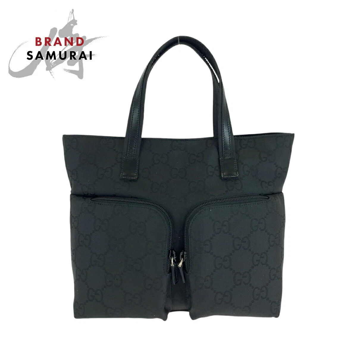 Sac à main fourre tout Gucci W poche noir argent quincaillerie Gg toile 105650 pour femme