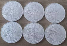 Lot of 5 - 2023 1 0z .999 Fine American Eagle C0in BU