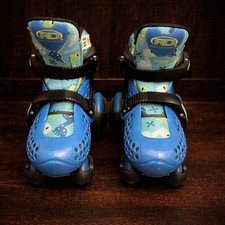 Roller Derby RD Kids Quad Roller Skates Blue Dinosaur Print Adjustable Size