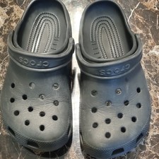 Crocs J4 Black Rubber Slip-On Clog Sandals Unisex Kids Flat Casual Shoes