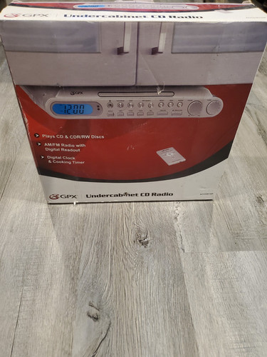 NEW GPX Undercabinet CD Radio with Remote Control MP3 Line Input Timer KCC3817DP - Picture 1 of 10
