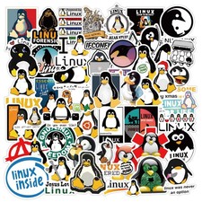 Linux Stickers 62pcs Work Decals Aesthetic Waterproof Vinyl Pack White