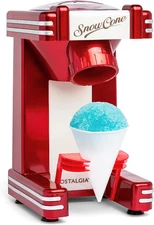 Nostalgia Snow Cone Shaved Ice Machine - Makes 20 Icy Treats - Includes 1 Reusab
