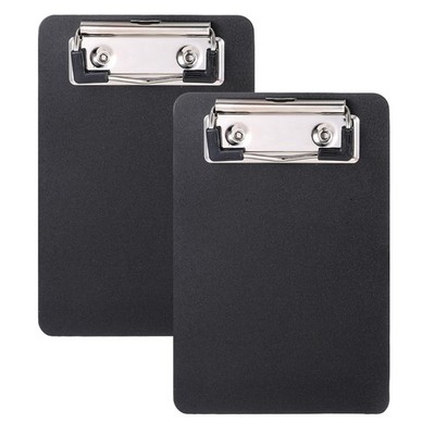 2 Pack Mini Clipboards 4x6 Inch Travel Memo Black Metal Receipt Pocket Lists