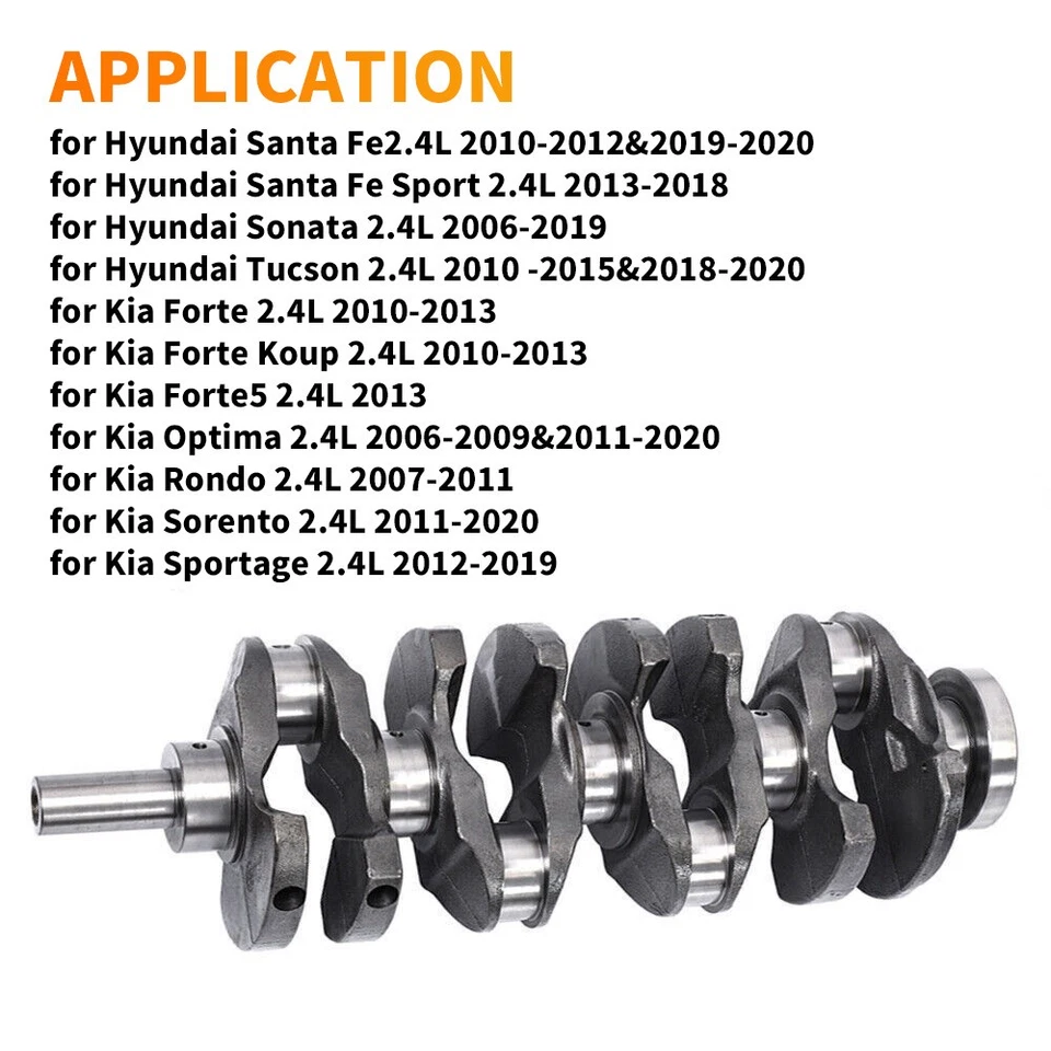 Cigüeñal de motor para Hyundai Sonata para Tucson para kia Optima para Forte 2,4 L Foto 3 de 4
