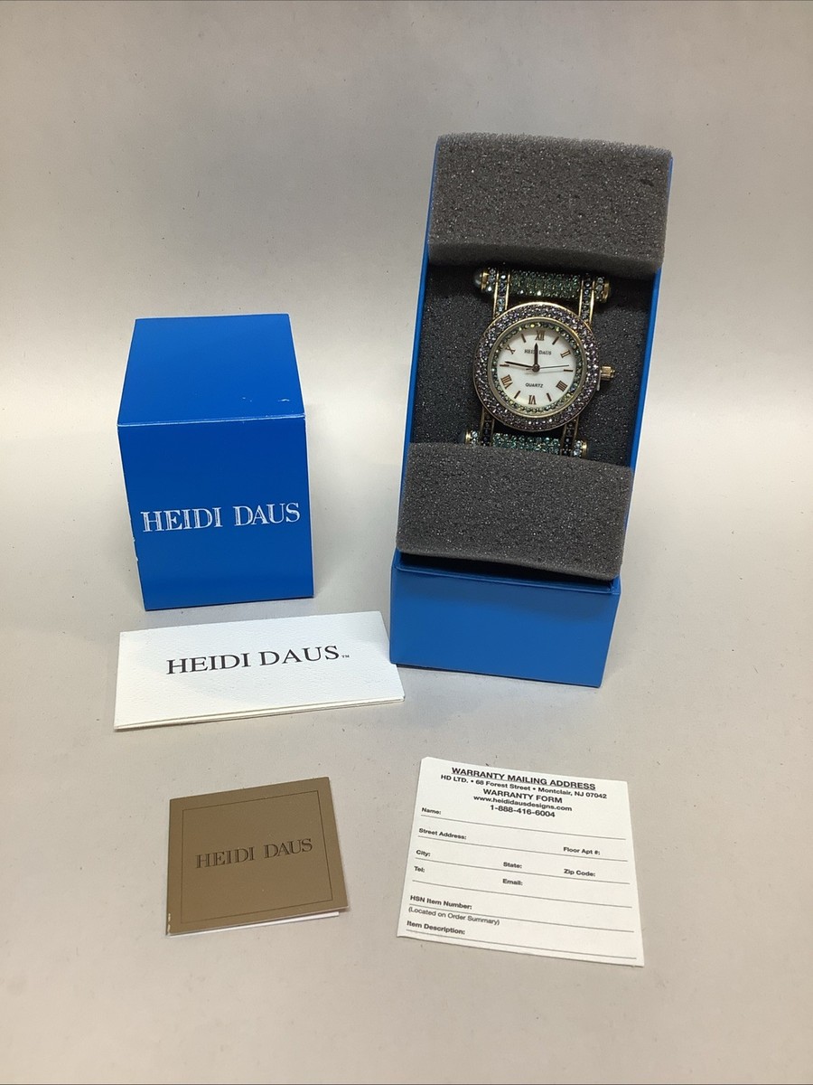 Heidi Daus NEW WristWatch Multi Color Crystals Blues Band  display picture 1