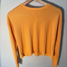 Colsie Women's Bright Orange Ribbed Hoodie Cozy Everyday Comfort