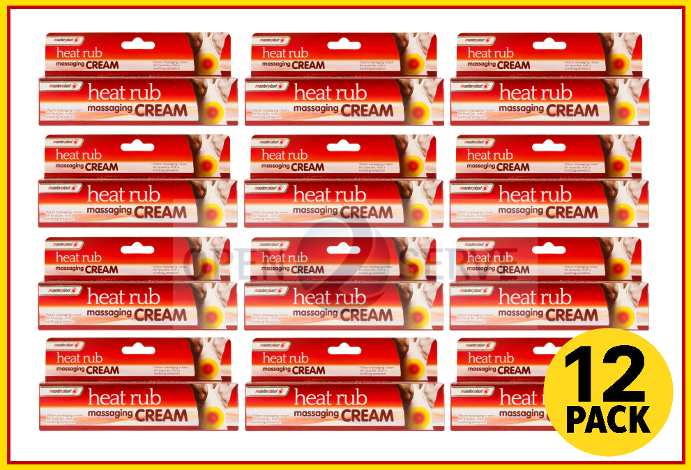 12x Masterplast Heat Rub Cream Fast Pain Relief Aches Stiffness Massaging - 70g