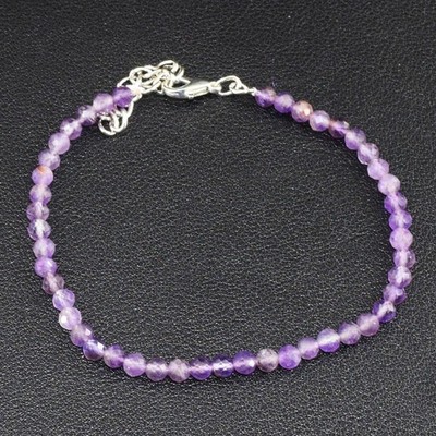 Hervorragendes Muster erstaunlich geschliffen lila Amethyst 25,00 kt Perlenarmband RK 09 E827