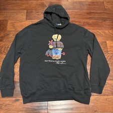 Polo Ralph Lauren Bear Sweatshirt Size XLT Black Holiday Gift Fleece Hoodie B18