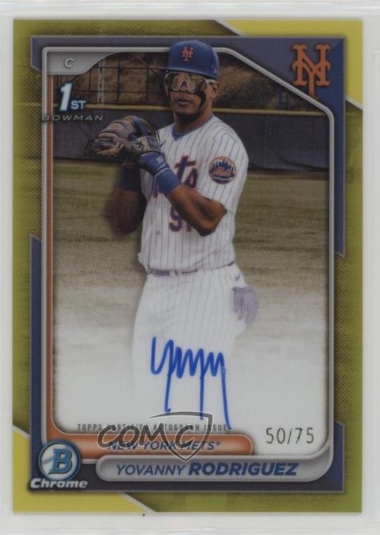 2024 Bowman Chrome Prospect Yellow Refractor /75 Yovanny Rodriguez #CPA-YR Auto