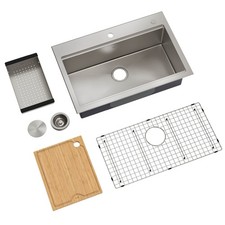Kraus KWT300-32 Kore Workstation 32-inch Drop-In or Undermount - Stainless Steel