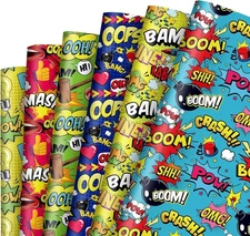 JarThenaAMCS 12 Sheet Comic Wrapping 1 Count (Pack of 12), Cartoon 