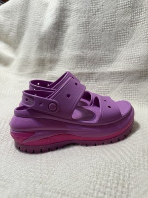 Crocs Kids Platform Sandals Purple Pink Lightweight Comfort Shoes Size W7 M5