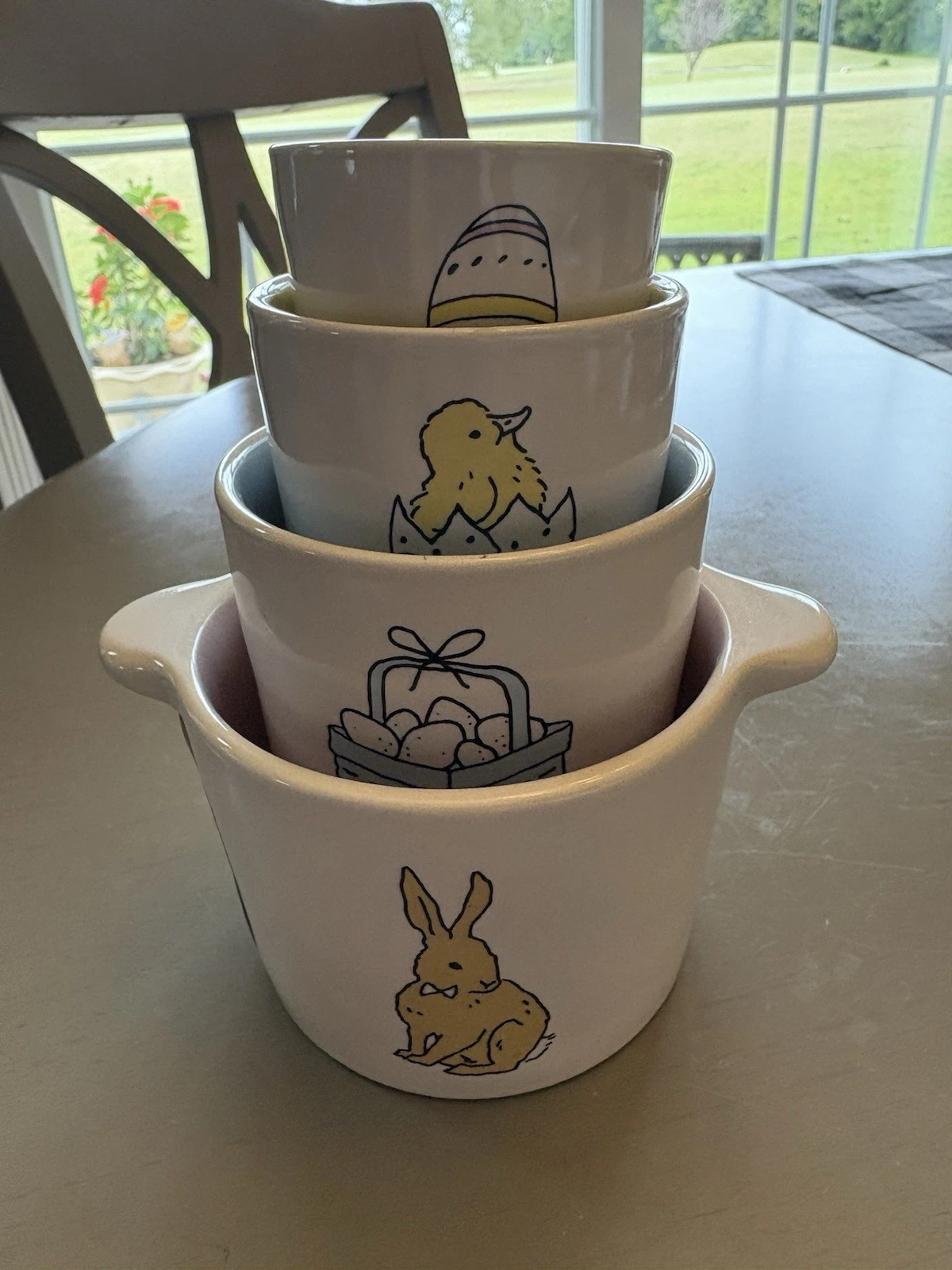 Rae Dunn Bunny Measuring Cups With Pastel Inside