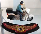Matchbox K83 Harley Davidson FHL Motorbike + Owners Patch Badge