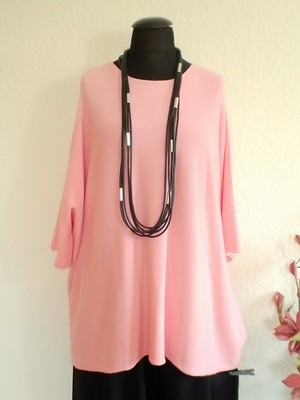 Italy Moda° Überweiter Kasten Überwurf Pullover Rosa Plus Size   Einheitsgröße