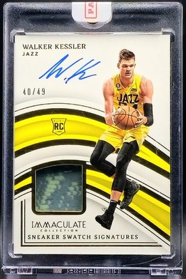 Walker Kessler 2022 Immaculate Collection Sneaker Swatches Signatures SNS-34 /49